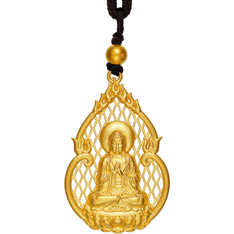 'Antiquity Gold' 999.9 24K Gold Pendant Necklace Buddha 5-5.5g AA043859