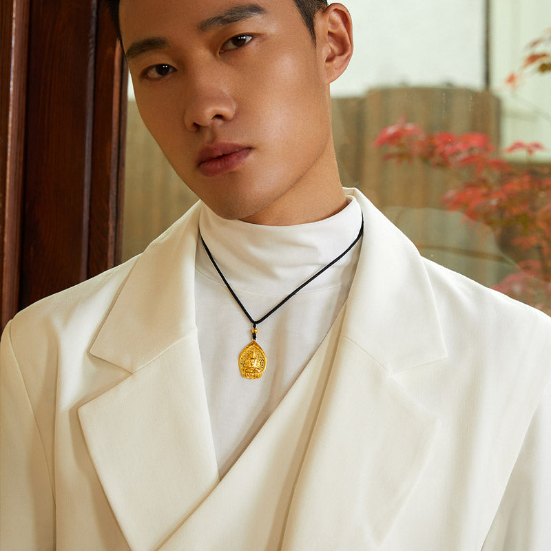 'Antiquity Gold' 999.9 24K Gold Pendant Necklace Buddha 6-6.5g AA043860