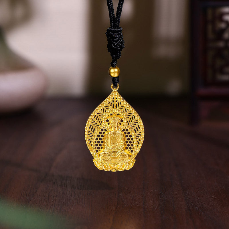 'Antiquity Gold' 999.9 24K Gold Pendant Necklace Buddha 6.3-6.8g AA043861