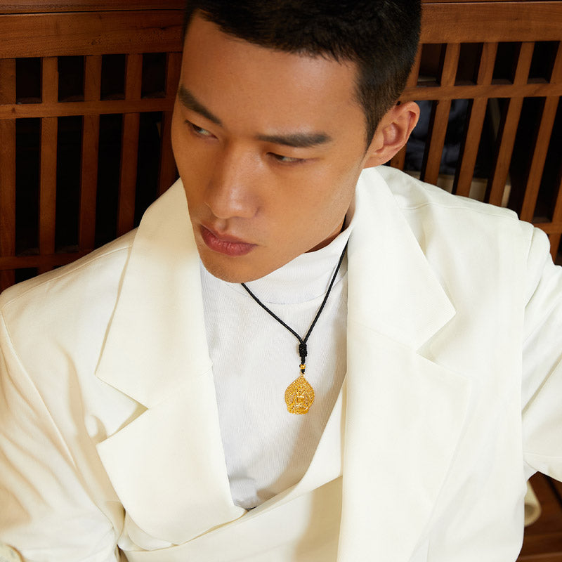 'Antiquity Gold' 999.9 24K Gold Pendant Necklace Buddha 6.3-6.8g AA043861