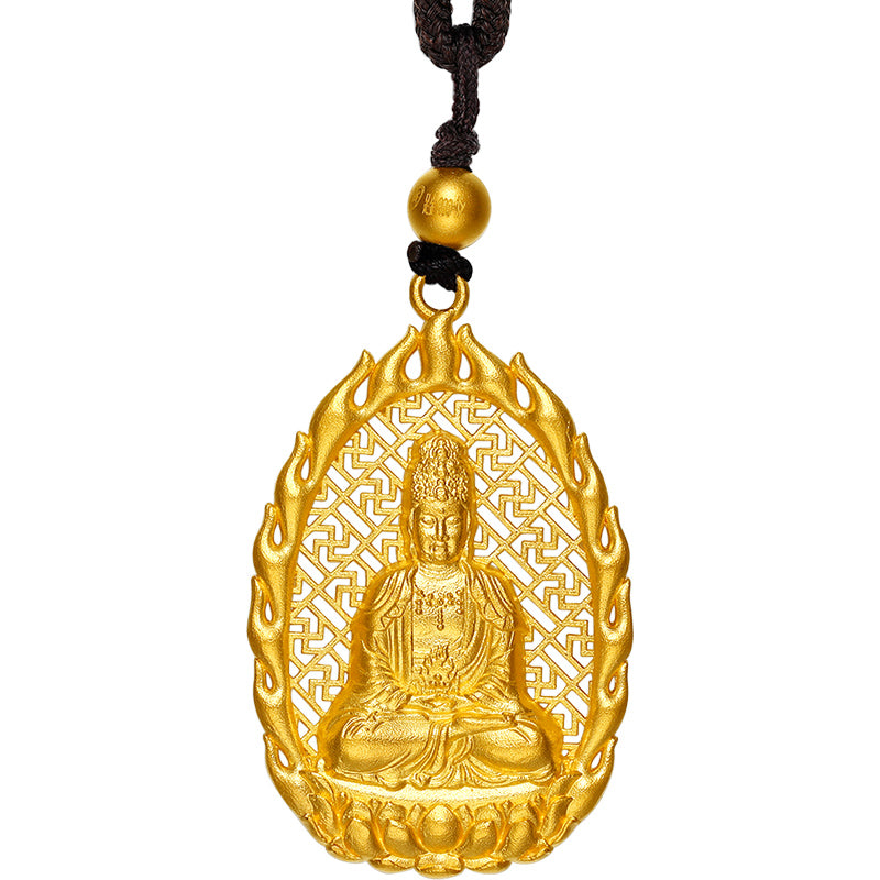 'Antiquity Gold' 999.9 24K Gold Pendant Necklace Buddha 4.8-5.3g AA043863
