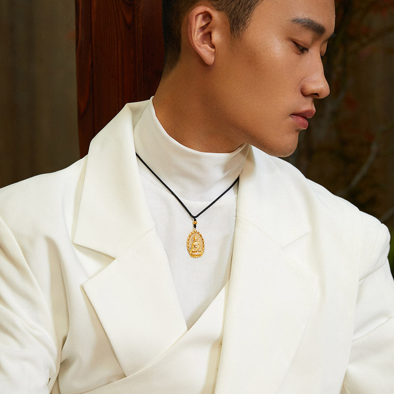 'Antiquity Gold' 999.9 24K Gold Pendant Necklace Buddha 4.8-5.3g AA043863