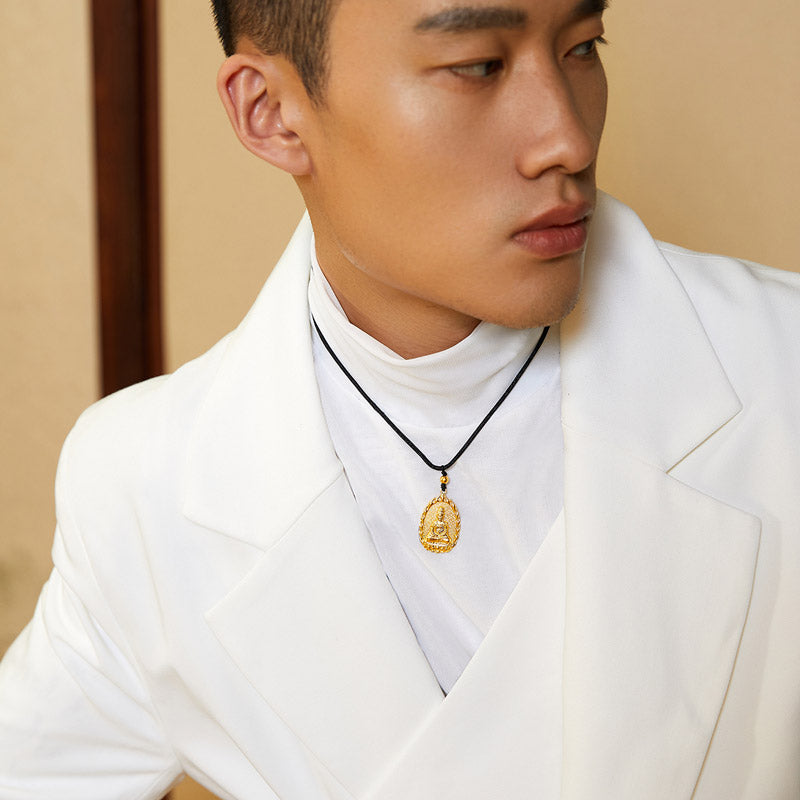 'Antiquity Gold' 999.9 24K Gold Pendant Necklace Buddha 4.8-5.3g AA043863