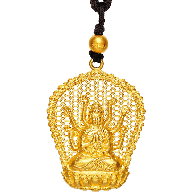 'Antiquity Gold' 999.9 24K Gold Pendant Necklace Buddha 5.5-6g AA043864
