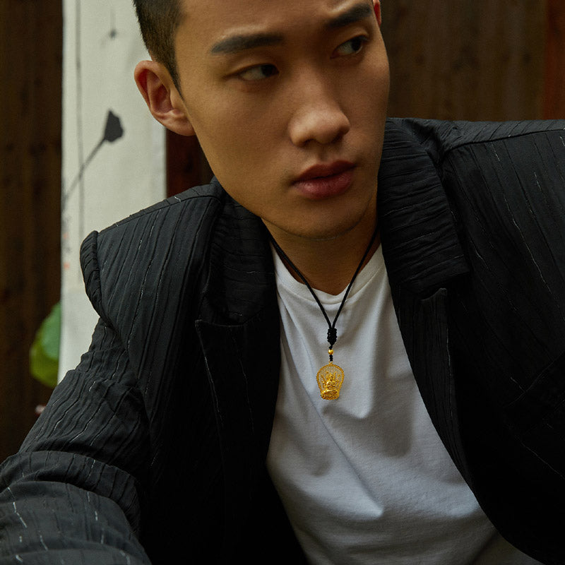 'Antiquity Gold' 999.9 24K Gold Pendant Necklace Buddha 5.5-6g AA043864