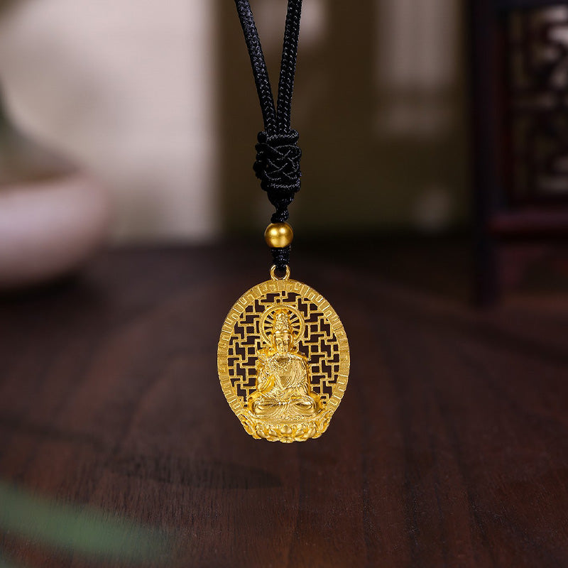 'Antiquity Gold' 999.9 24K Gold Pendant Necklace Buddha 5.3-5.8g AA043865