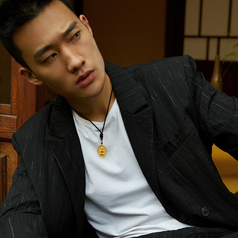 'Antiquity Gold' 999.9 24K Gold Pendant Necklace Buddha 5.3-5.8g AA043865