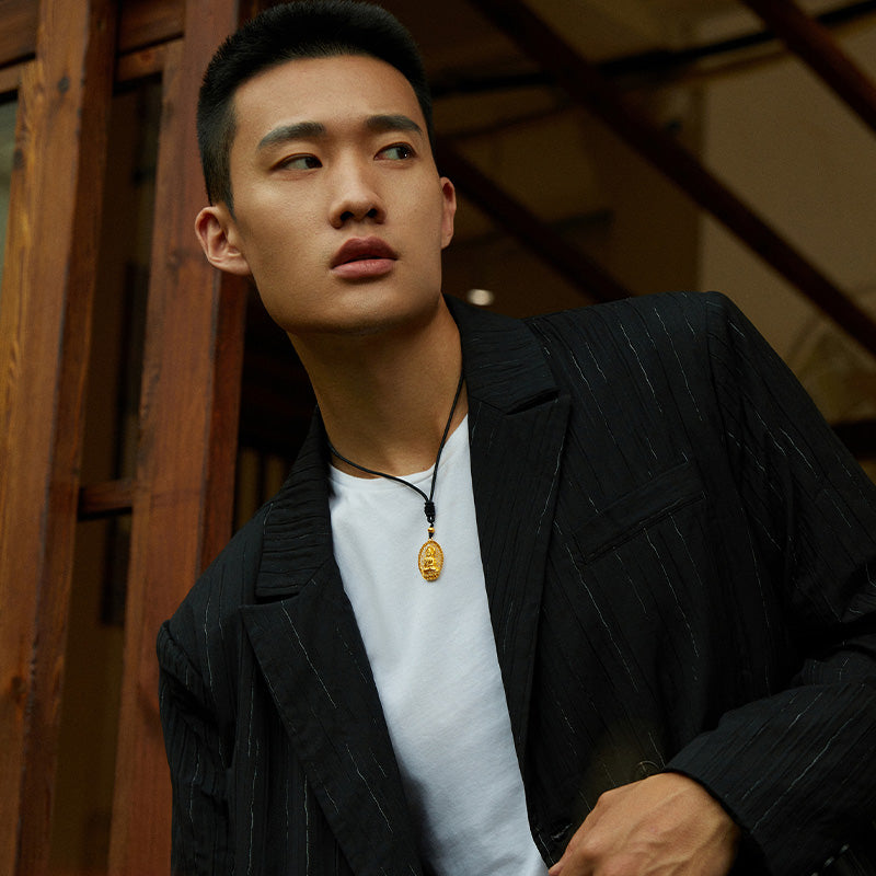 'Antiquity Gold' 999.9 24K Gold Pendant Necklace Buddha 5.3-5.8g AA043865