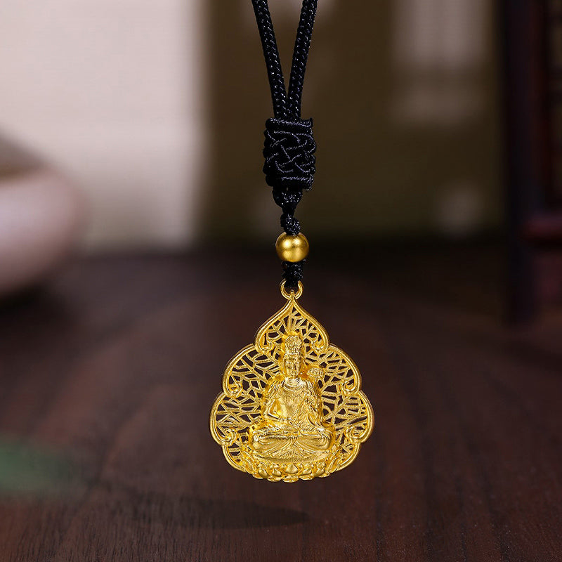 'Antiquity Gold' 999.9 24K Gold Pendant Necklace Buddha 4-4.5g AA043866