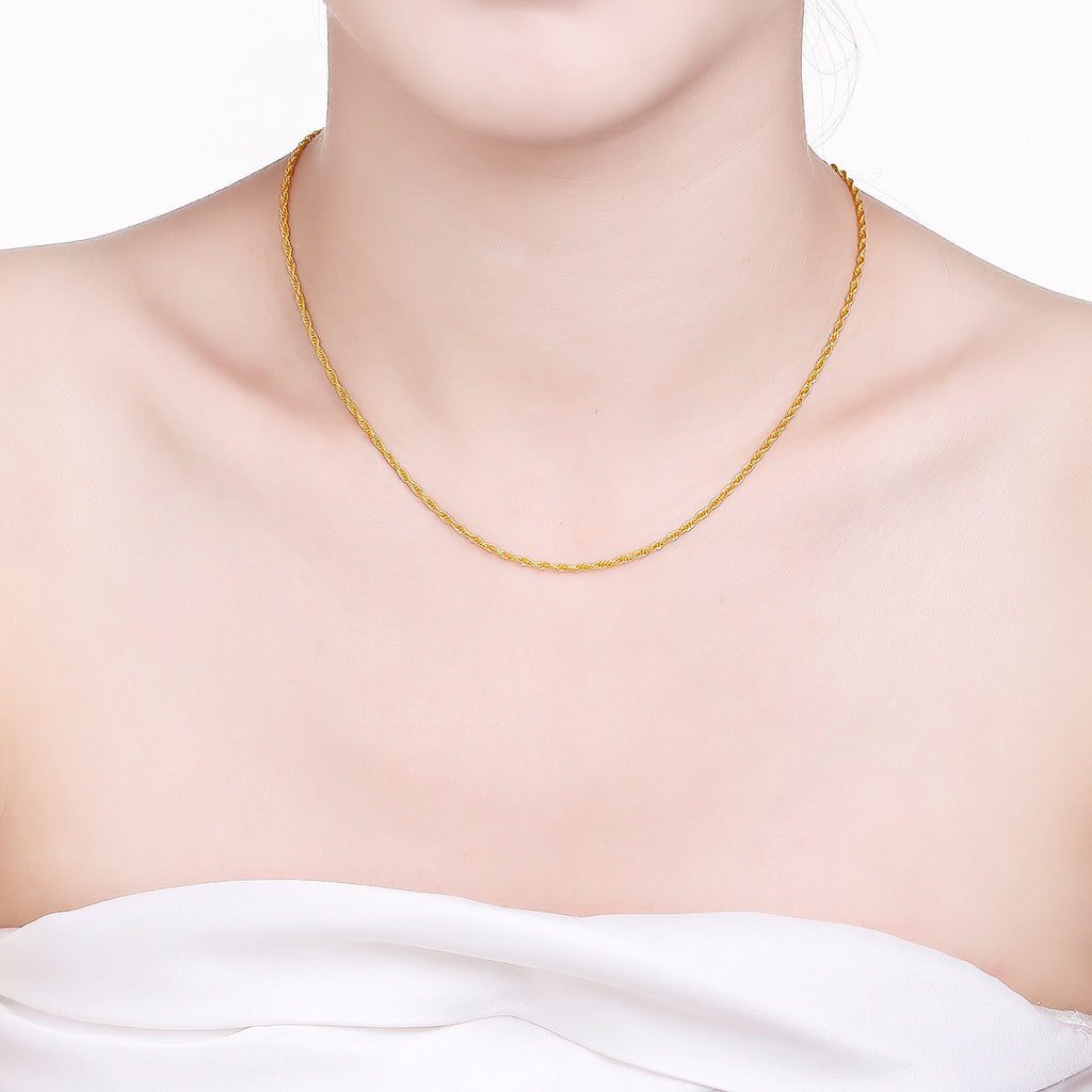 999 24K Gold Necklace 4.6-5.3g AA052173