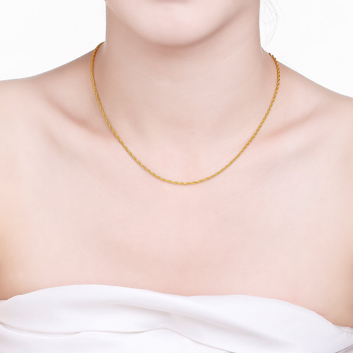 999 24K Gold Necklace 4.6-5.3g AA052173