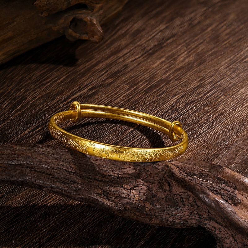 Antiquity Gold' 999.9 24K Gold Bangle Bracelet 31-34g AA104788