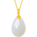 24K Gold Pendant Hetian Jade 22.5*15*5mm 0.4-0.6g AAYA042736