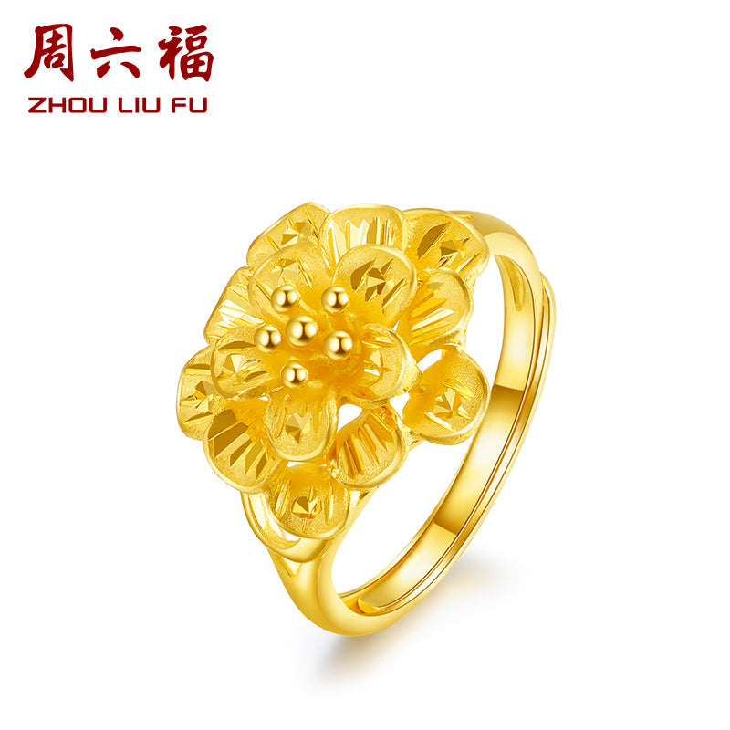 999 24K Gold Ring Flower 5-6g AB012315