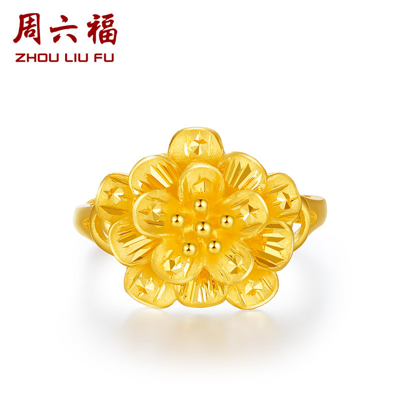 999 24K Gold Ring Flower 5-6g AB012315