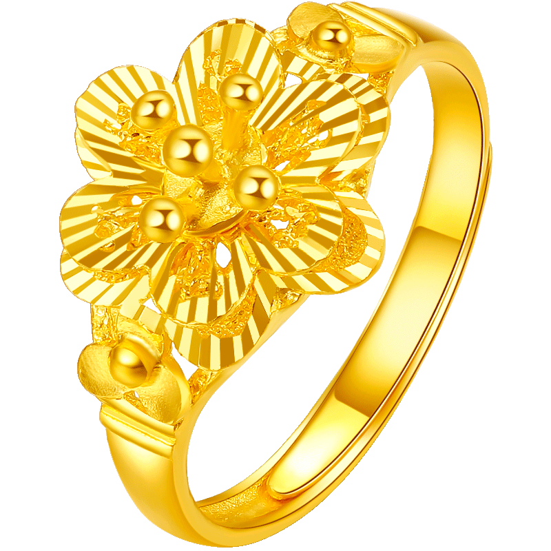 999 24K Gold Ring Flower 4-4.6g AB012629