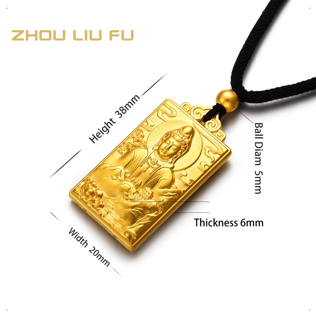 Antiquity Gold' 999.9 24K Gold Pendant Necklace Buddha 20-22g AA044497
