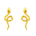 "Chinese Zodiac Snake" 18K Yellow Gold Earrings Snake 1.25-1.55g C0914074