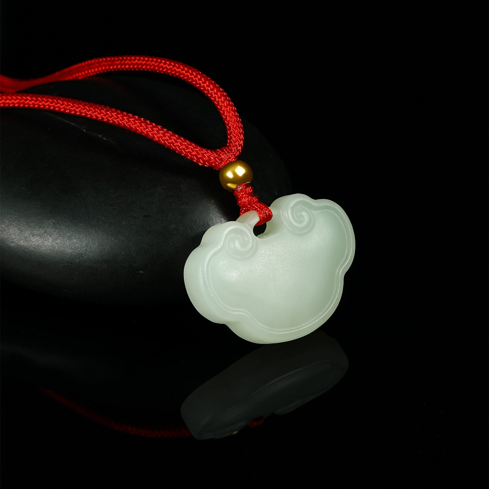999.9 24K Gold Pendant Necklace Heitian Jade 0.09-0.11g Ruyi 如意 Y048707