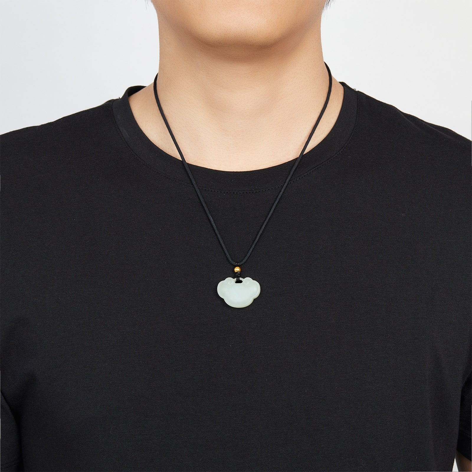 999.9 24K Gold Pendant Necklace Heitian Jade 0.09-0.11g Ruyi 如意 Y048706