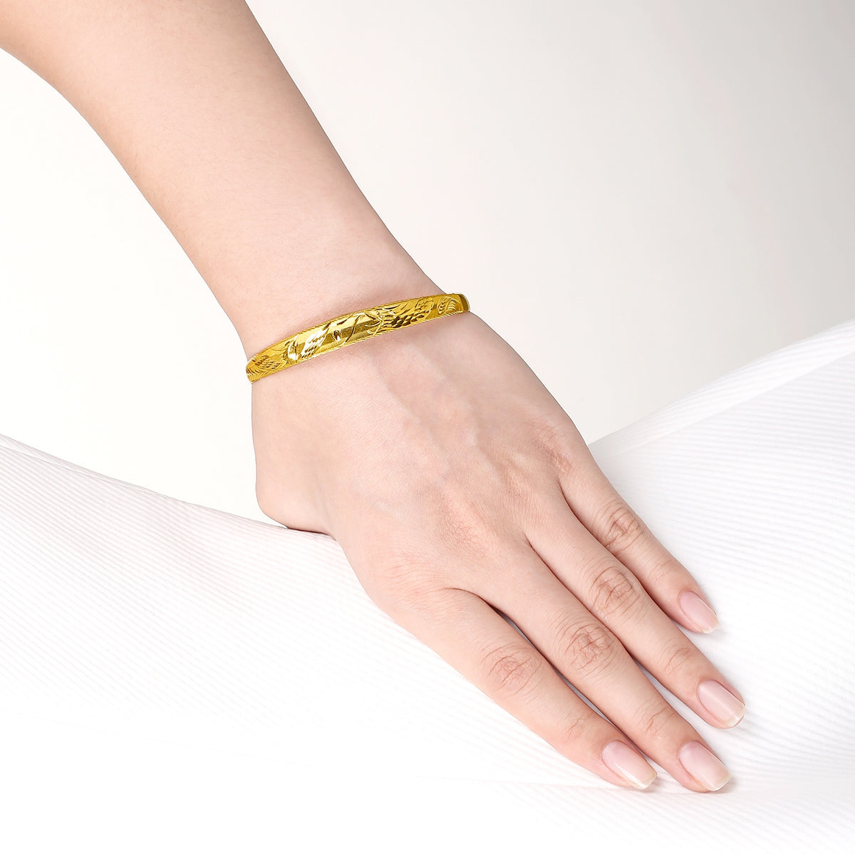 999 24K Gold Bangle Bracelet Dragon Phoenix 20-22g AA103615