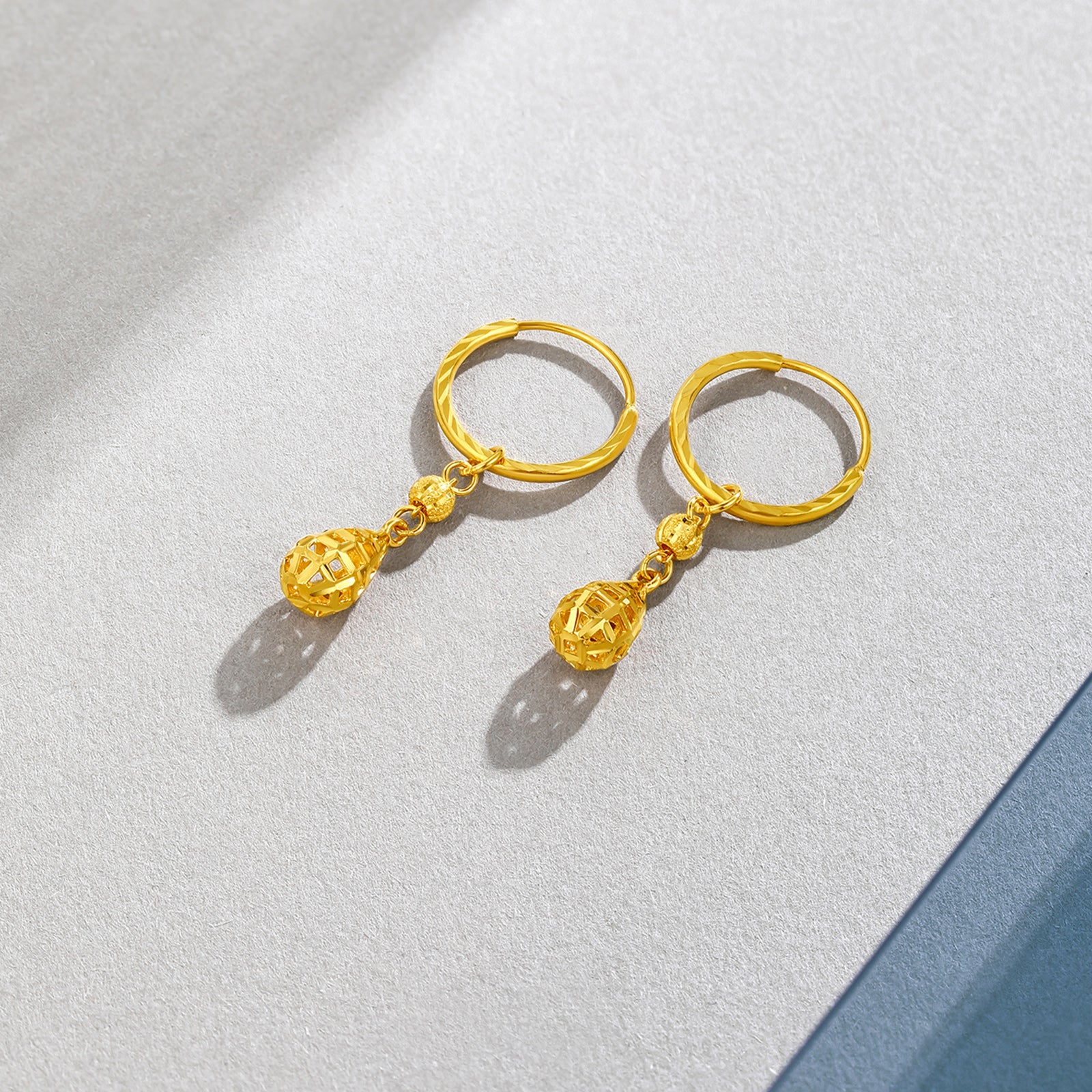 "infinite" 24K Gold Earrings 2.43-2.83g A099598