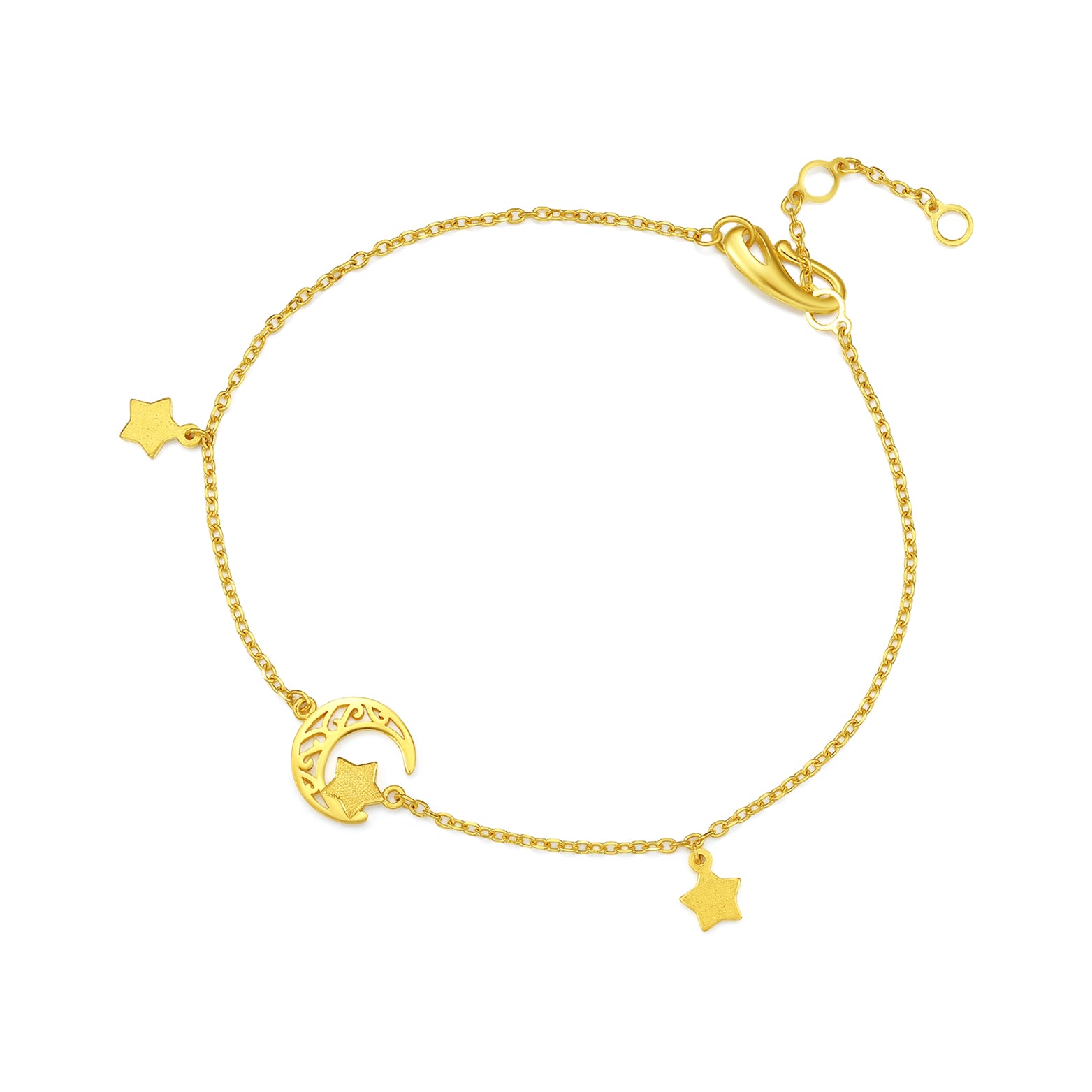 999 24K Gold Chain Bracelet Star 2.6-3.1g AA076590