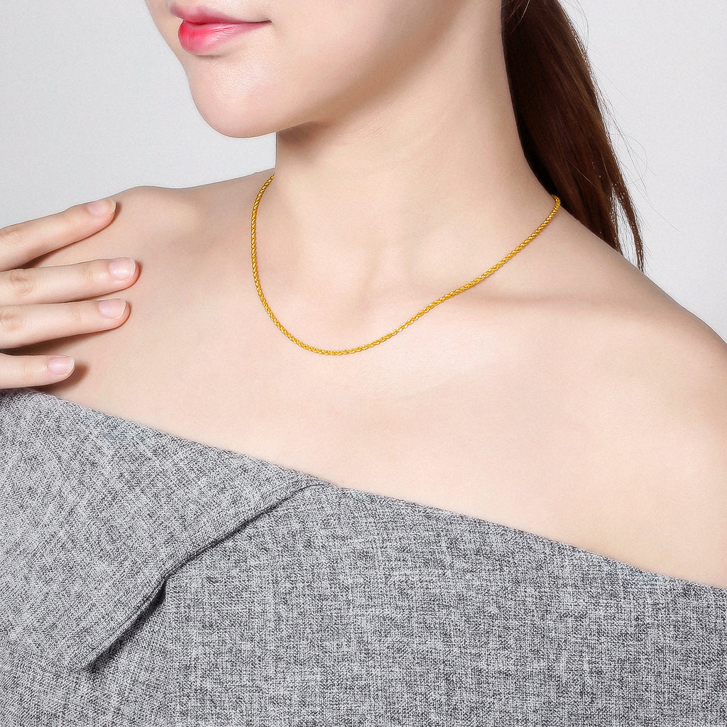 999 24K Gold Necklace 8-9g AA053079