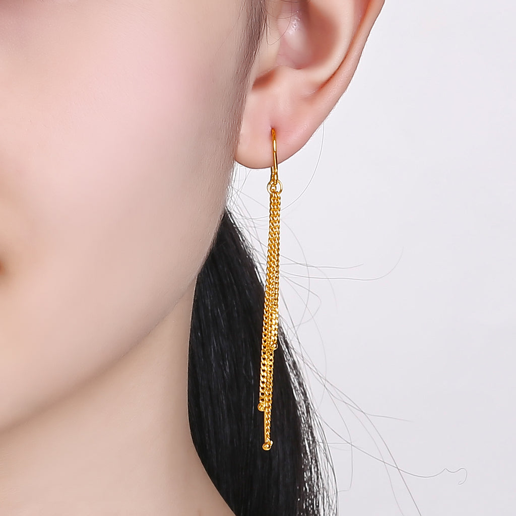 999 24K Gold Earrings 4.7-5.1g AA091678