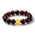 24K Gold Beaded Bracelet Sandalwood 12-12.5mm 0.9-1.3g ADXY192238