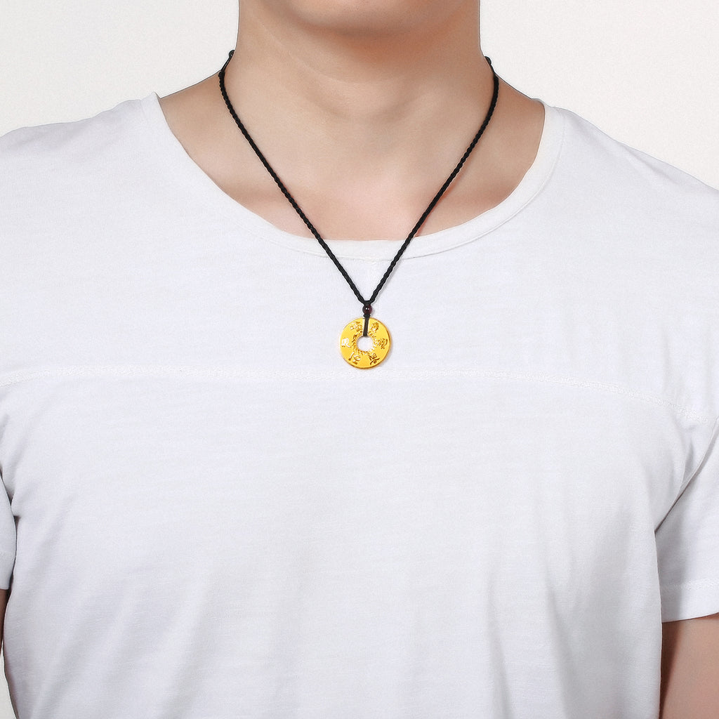 999 24K Gold Pendant Peace Buckle 7-8g AB041562