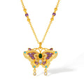 "Chinese Culture Collection - Dan Qing"999 24K Gold Pendant Necklace 0.0025ct2*3mm3*4mm Butterfly 13-16g W0649933