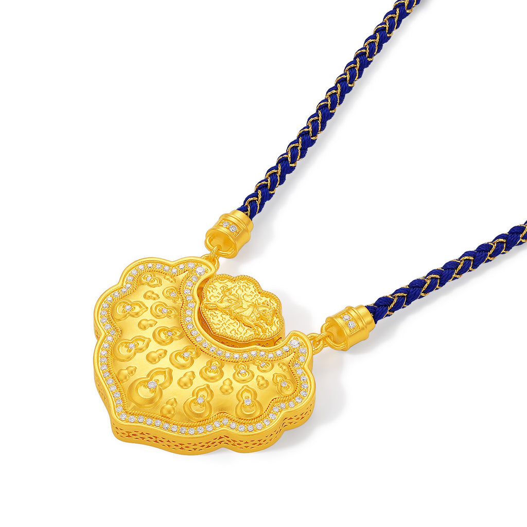 "Chinese Culture Collection - Dan Qing"999 24K Gold pendant 0.0037ct 0.006ct Ruyi 32-37g W0449935