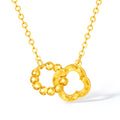 18K Yellow Gold Pendant Necklace Interlocking Circles 1.7-2g C0655032