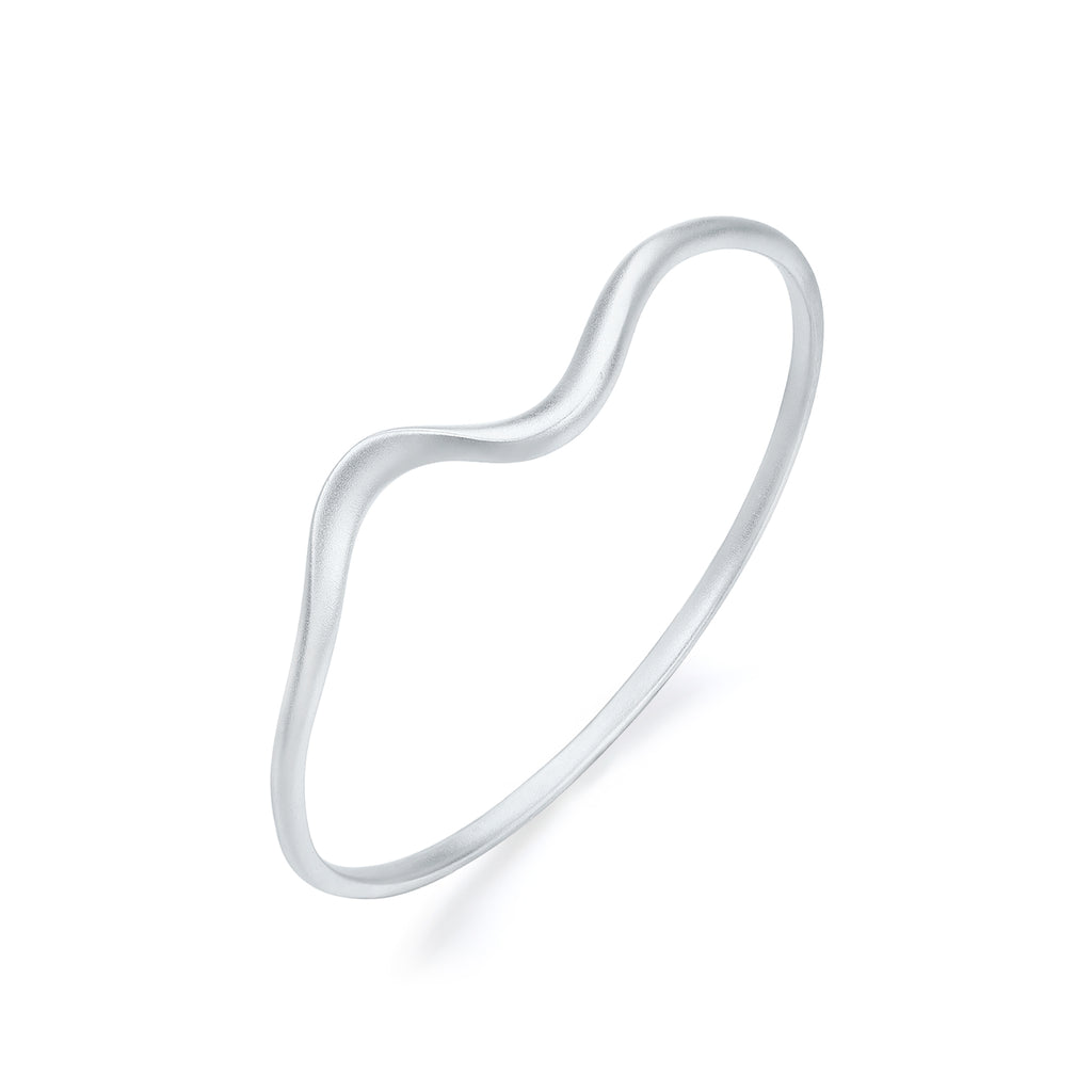 ZHOU LIU FU 925 Sterling Silver Wave Bangle Bracelet for Women - Hypoallergenic Jewelry for Daily Use 58mm/2.2in