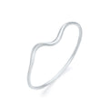 ZHOU LIU FU 925 Sterling Silver Wave Bangle Bracelet for Women - Hypoallergenic Jewelry for Daily Use 58mm/2.2in