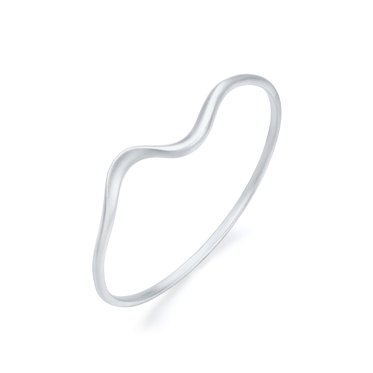 ZHOU LIU FU 925 Sterling Silver Wave Bangle Bracelet for Women - Hypoallergenic Jewelry for Daily Use 58mm/2.2in