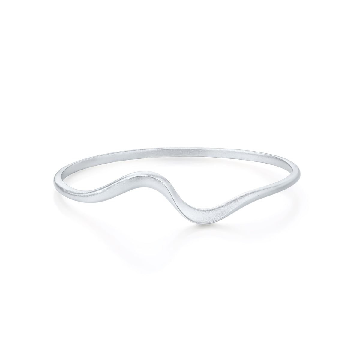 ZHOU LIU FU 925 Sterling Silver Wave Bangle Bracelet for Women - Hypoallergenic Jewelry for Daily Use 58mm/2.2in