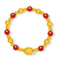 "Jiuhua Mountain" 24K Gold Agate Bracelet 7-9.5g J1935521