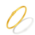 "Jiuhua Mountain" 24K Gold Diamond Lotus Closed Bangle W1034749