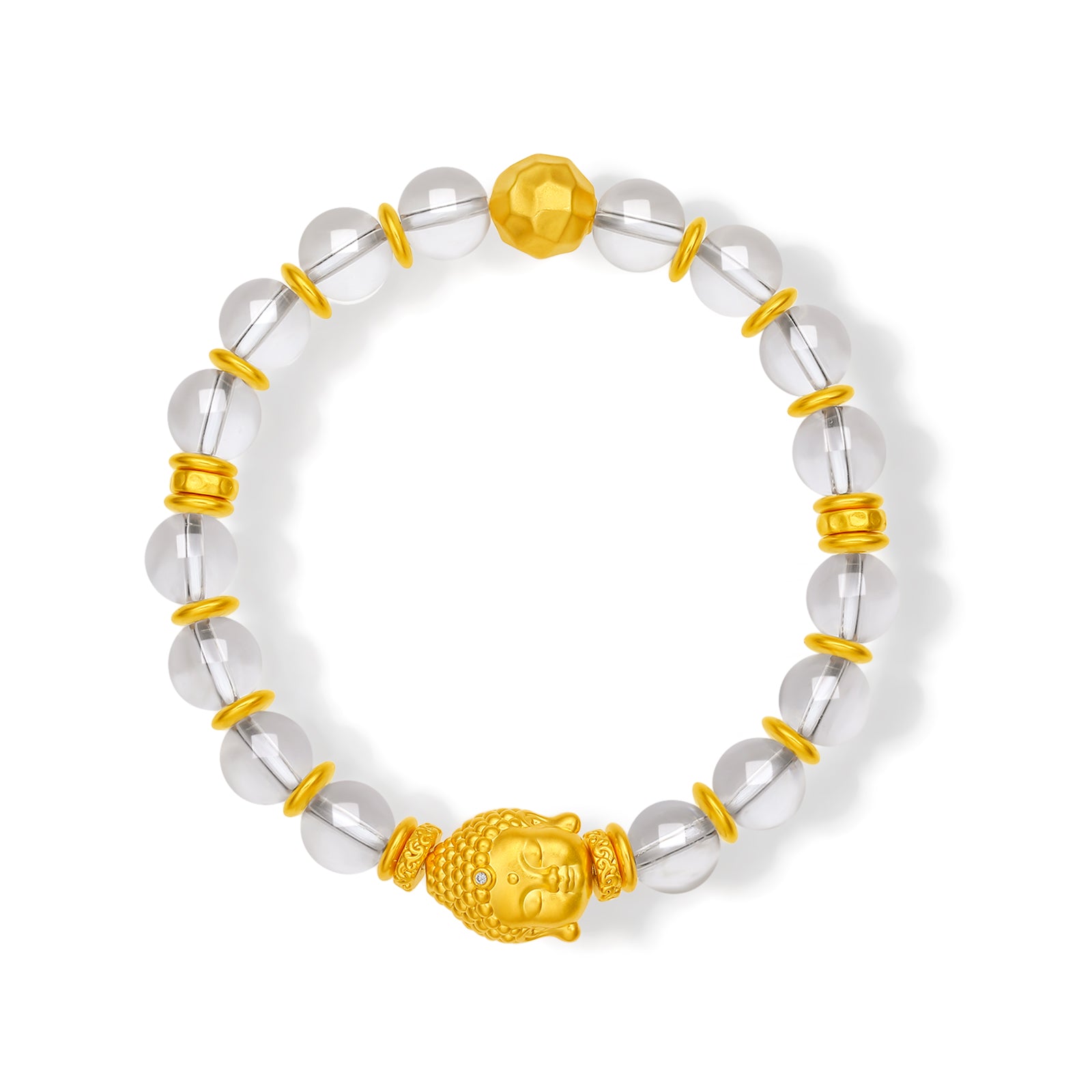 "Jiuhua Mountain" 24K Gold Crystal Bracelet 5-7g J1935451