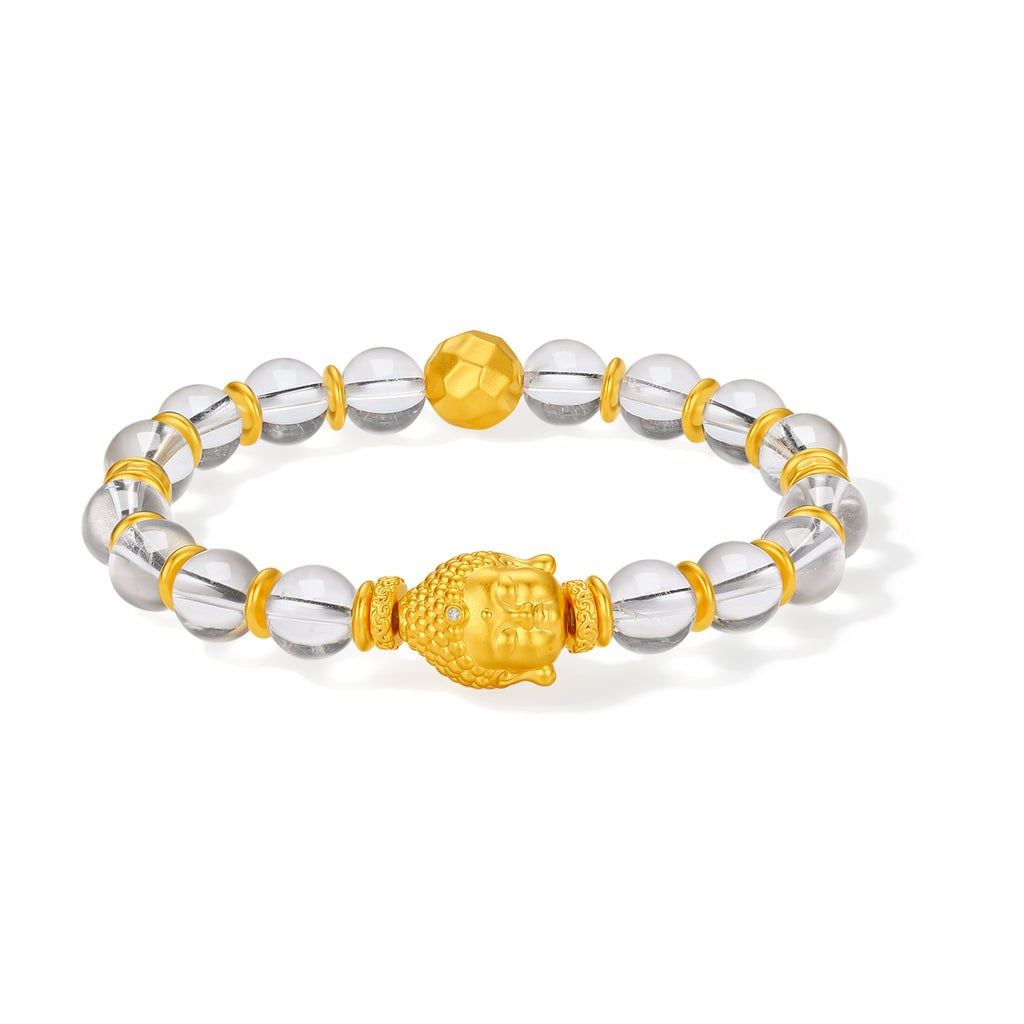 "Jiuhua Mountain" 24K Gold Crystal Bracelet 5-7g J1935451