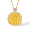 "Chinese Culture Collection - Dan Qing" 999 24K Gold Pendant Necklace Diamond 0.0102ct Ruby 0.04ct Zodiac 15-17g W0650034