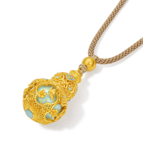 「中華文化瑰寶系列－汝窯」24K金吊墜 鑽石0.007ct 0.003ct 葫蘆 11.7-13.7克 W0450032