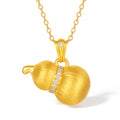 24K Gold Pendant Diamond 0.0061ct Gourd 1.3-1.6g W0448058