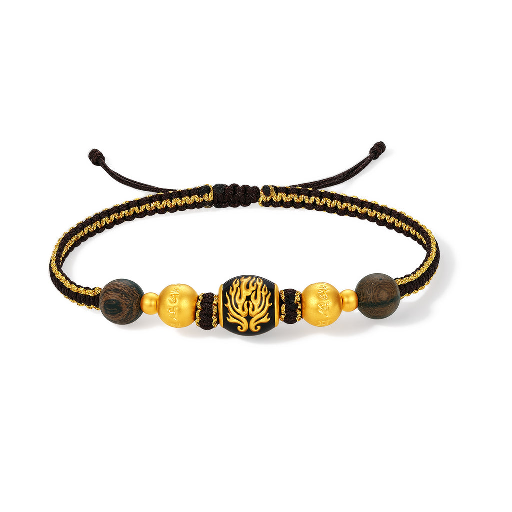"Jiuhua Mountain" 24K Gold String Bracelet 1.5-3.5g A1735606