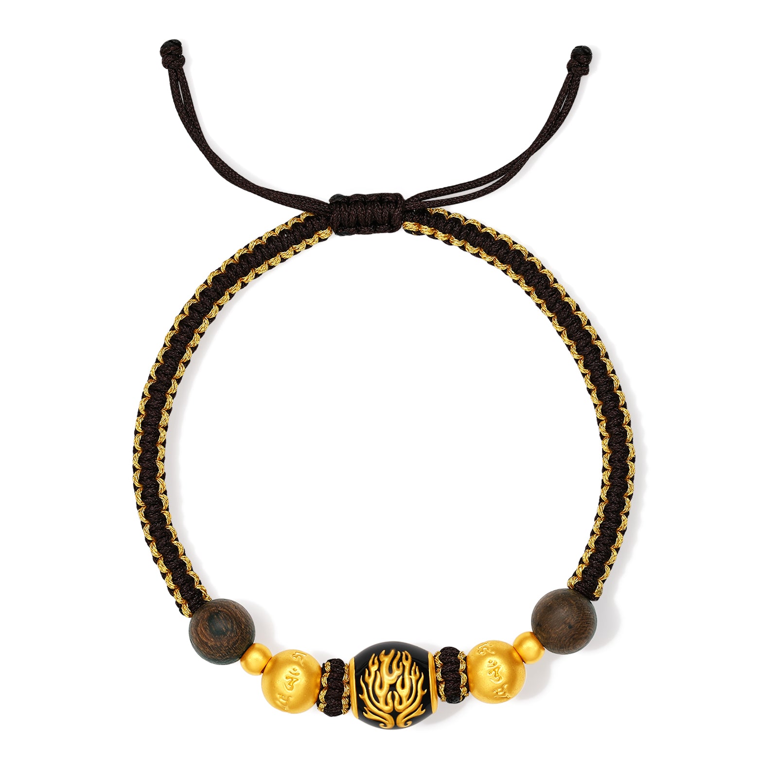 "Jiuhua Mountain" 24K Gold String Bracelet 1.5-3.5g A1735606