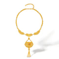 "Chinese Culture Collection - Dan Qing" 999 24K Gold Pendant Necklace Diamond 0.0061ct Ruby 0.039ct Aquamarine 4-4.5mm Ruyi 238-268g W0650048