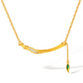 "Chinese Culture Collection - Dan Qing" 24K Gold Pendant Necklace Diamond 0.011ct Bamboo 7.3-9.3g W0636315