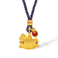 "Chinese Culture Collection - Dan Qing" 24K Gold Pendant Braided Rope Diamond 0.0024ct Agate 6-6.5mm Horse 15-17.5g W0436268